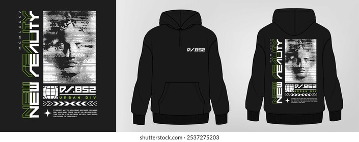 Men's hoddie mockup with print