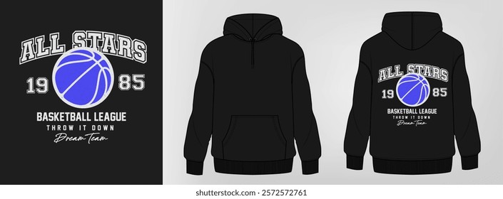 Men's hoddie mockup with print