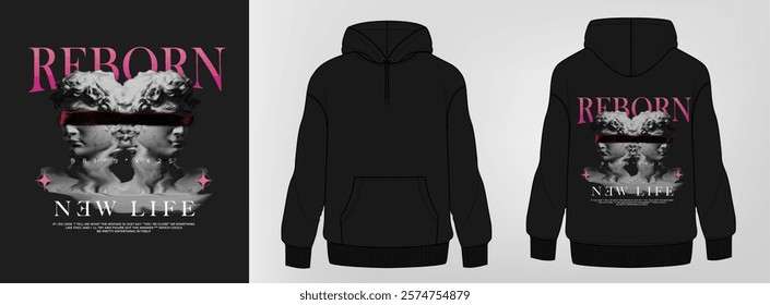 Men's hoddie mockup with print