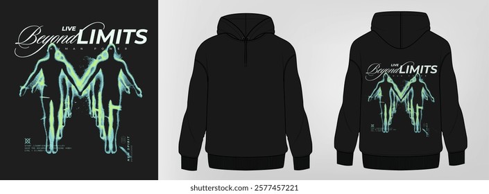 Men's hoddie mockup with print