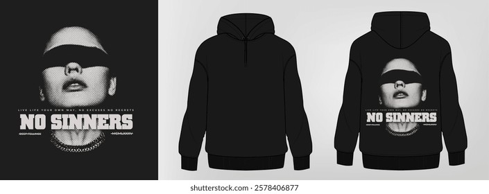 Men's hoddie mockup with print