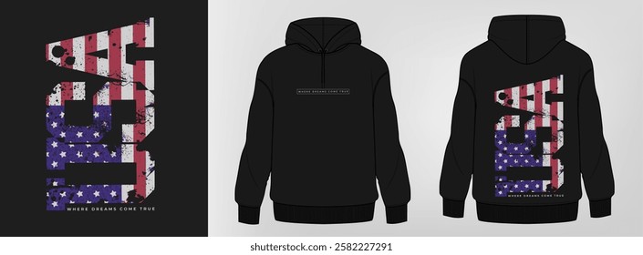 Men's hoddie mockup with print