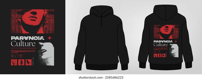 Men's hoddie mockup with print