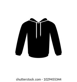 Men's hooded sweatshirt vector icon. Raglan icon.
