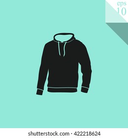 Men's Hooded Sweatshirt Vector Icon.