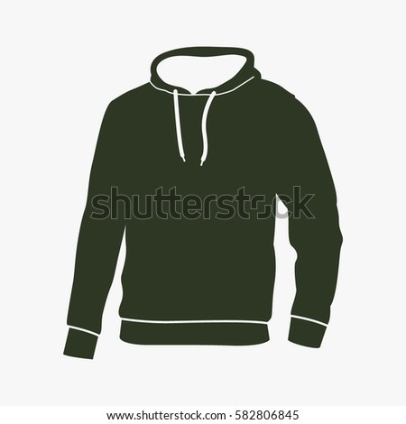 Mens Hooded Sweatshirt Vector Icon Raglan Stock Vector (Royalty Free ...