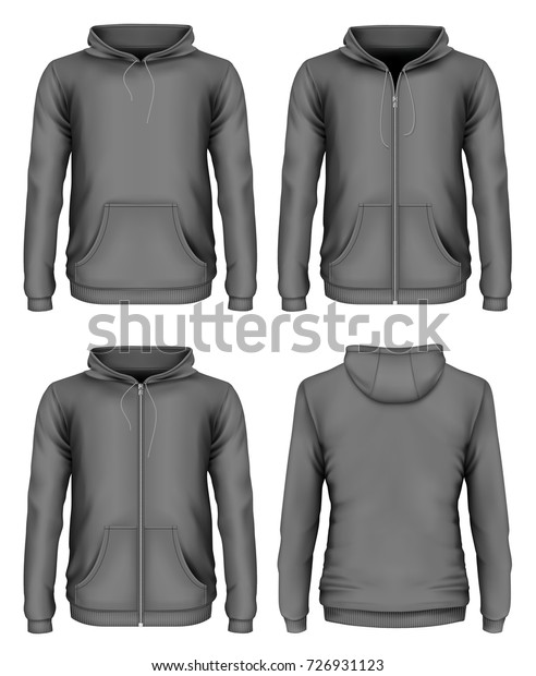 Download Mens Hooded Sweatshirt Zipup Hoodie Front Stock Vector Royalty Free 726931123