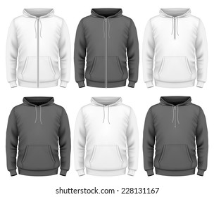 Men's hoodie design templates.  Photo-realistic vector illustration contains gradient mesh.