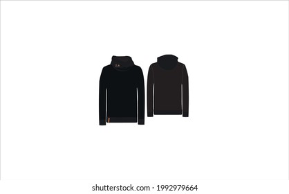 Men's Hoodie Layout In Vector