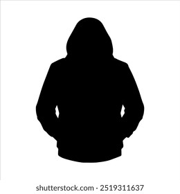 Herren Kapuzenpullover Silhouette Vektorgrafik-Design auf weißem Hintergrund.