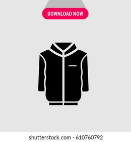 Men's Hoodie Vector Icon, The symbol of men's sport jacket with hood. Simple, modern flat vector illustration for mobile app, website or desktop app 