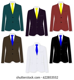 Men's jacket. Ceremonial men's suit. Vector illustration.