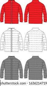 Mens Jacket Fashion Flat Templates