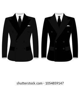 Men's jacket. Wedding men's suit, tuxedo. Vector illustration