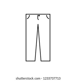 Men's jeans or pants sign. Vector. Flat style black icon on white.