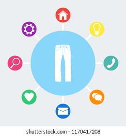 Men's jeans or pants vector icon.