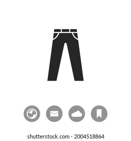 Men's jeans or pants vector icon.