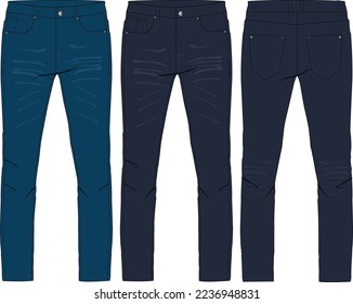 Mens jeans vector illustration Template