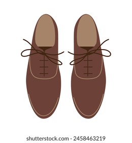 Men's leather brown boots. Isolated vector illustration for your design