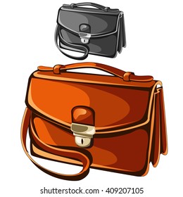 Men's leather purse. Vector illustration.