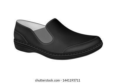 Men's leather shoes in vector.Men's shoes on a white background.