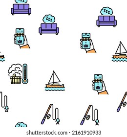 Mens Leisure Time Collection Icons Set Vector. Video Games Phone App And Watch Movie, Smoke Hookah And Pipe, Drink Beer And Play Cards Mens Leisure Black Contour Illustrations