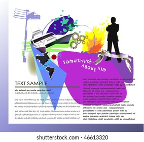 "Men's life" background, web page