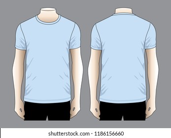 Men's Light Blue T Shirt Vector 