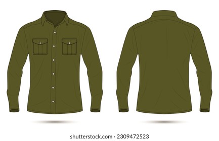 Men's Long Sleeve Military Shirt Mockup