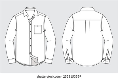 CAMISA DE MANGA LONGA MENS FLAT SKETCH-01