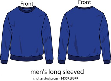  men's long sleeved vector template pattern