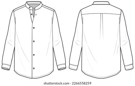 Shirt nehru collar technical fashion  Stock Illustration 74303317   PIXTA