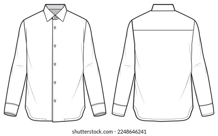 Long Sleeve Cowboy Shirt Fashion Flat Black and White Sketch Template  Stock Illustration  Illustration of beauty fabric 192689479