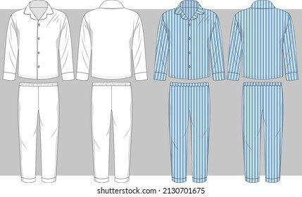 Men's Longe wear flat sketch