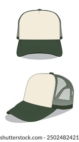 Men's mesh hat template. Vector illustration