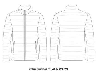 Men's Mountain Padded puffer Jacket Isolated Winter vector illustration