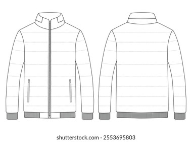 Men's Mountain Padded puffer Jacket Isolated Winter vector illustration