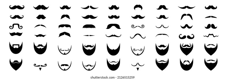 Men's mustaches icon for hipster or gentleman and barbershop. Vector Illustration.