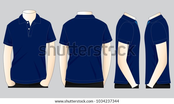 Mens Navy Polo Shirt Vector Templatefront Stock Vector (Royalty Free ...