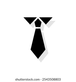 Men`s necktie. Blackwhite colored vector illsutration.