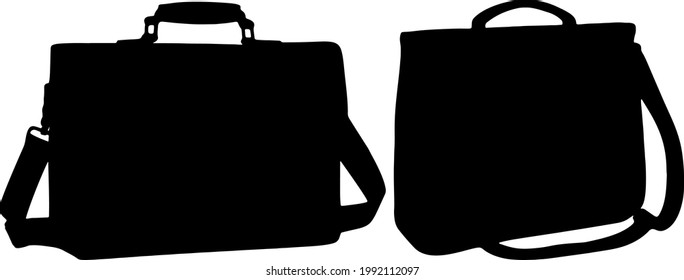 Maletines de oficina en un set. Imagen vectorial. 