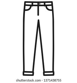 Men's pants outlined icon in white background