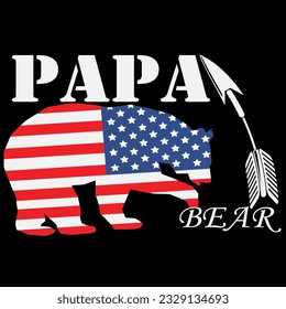 Mens papa bear 4th of july t-shirt design