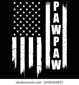 Men's Pawpaw Shirt Grandpa Fathers day Christmas Birthday Gift Ideas Paw Paw Men's Tee Shirt USA Flag Patriotic Tee