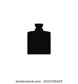 Mens perfume icon silhouette. Silhouette of a perfume bottle on white background.