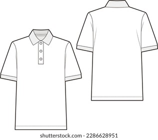 Men's polo shirt fashion vector sketch, Apparel template