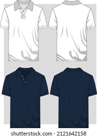 Men's polo t shirt flat sketch