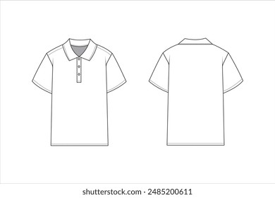 Men's Polo T-shirt Front and Back view. Classic men's polo tee shirt featuring a comfortable fit, breathable fabric, stylish collar, and versatile design. Perfect for casual or semi-formal occasions.