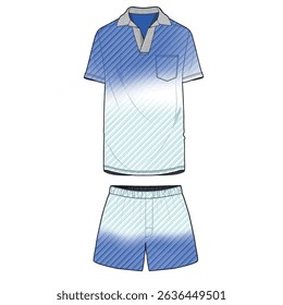 men's polo tshirt and shorts set model design. fabric pattern design. fashion and more