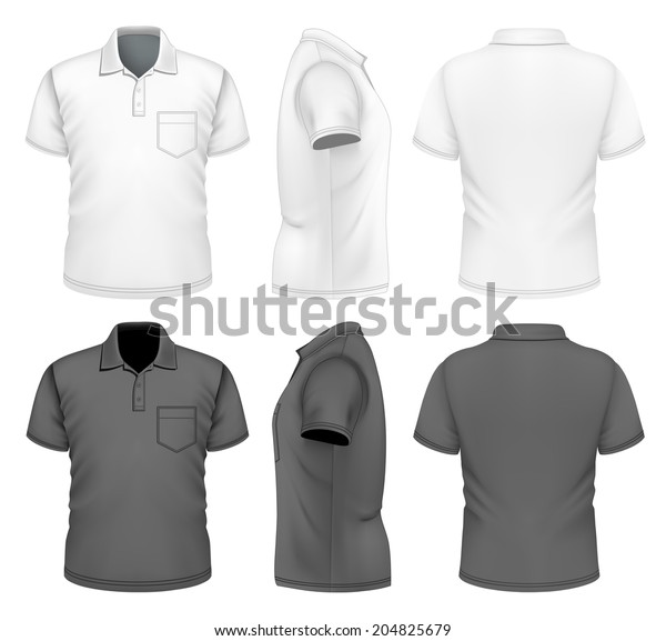 Mens Poloshirt Design Template Front Back Stock Vector Royalty Free